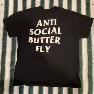 Anti social butterfly shirt